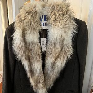 Beautiful Loft Never Worn LOFT Wool Blazer with Detachable Fur Liner